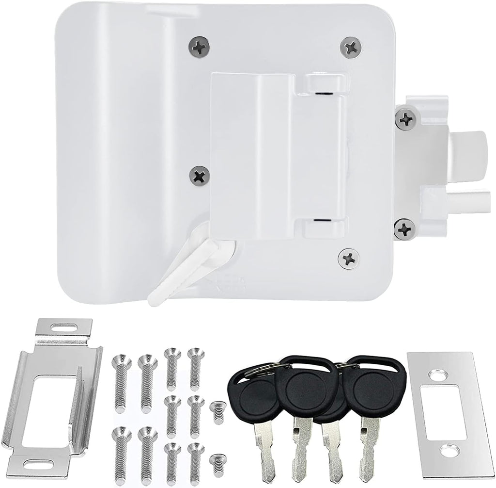 Black Zinc Alloy RV Door Lock with 4 Keys, Pack of 2 L938433