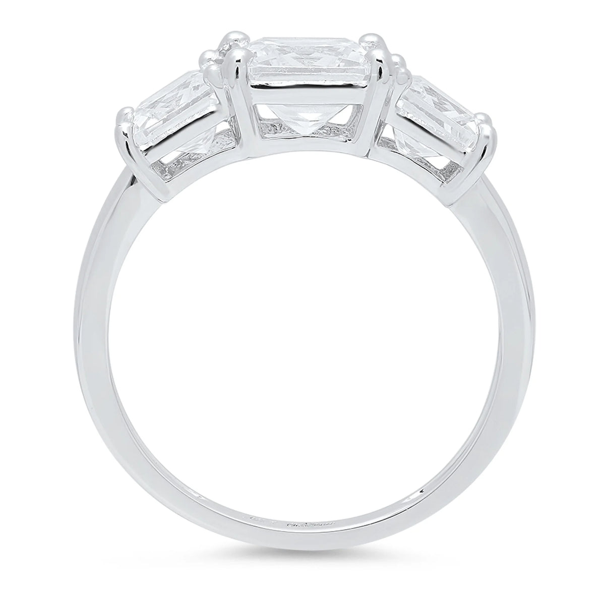 14K White Gold Three-Stone Diamond Engagement Ring size 6.5 W742666