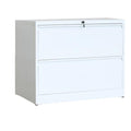 White 2-Drawer Lateral File Cabinet with Lock and Key W296