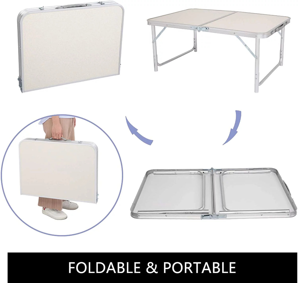 Aluminum Height Adjustable Portable Folding Table S4141