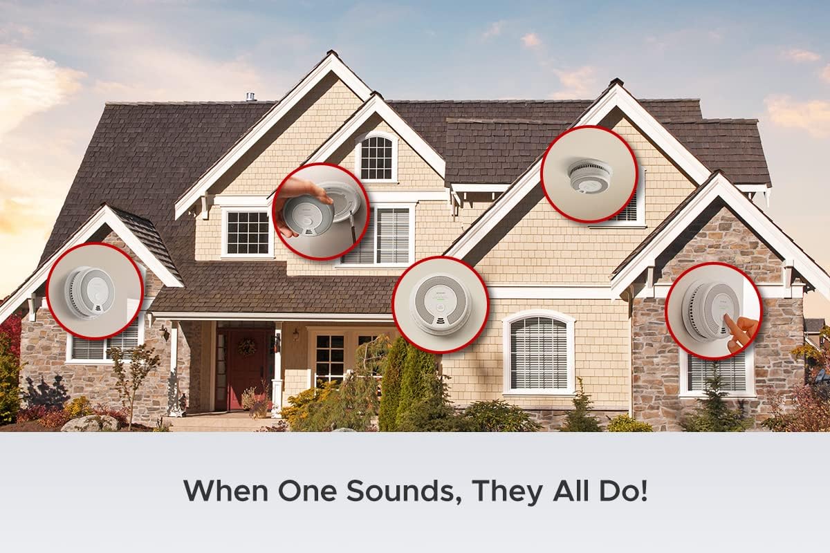 Pack of 3 Wireless Interconnected Smoke and Carbon Monoxide Detector J944246
