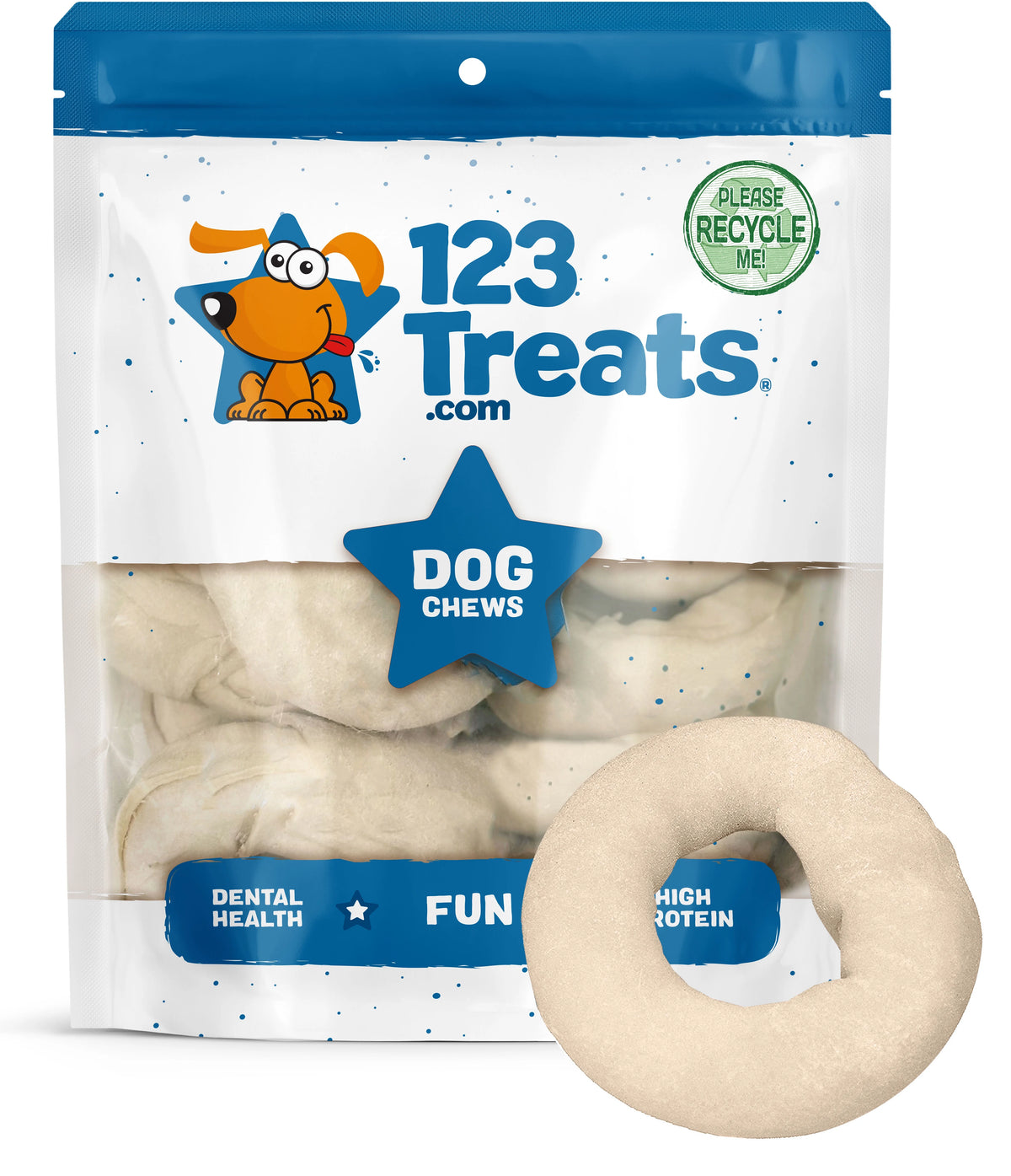 Beef Hide Donut Chews for Dogs 10 Count L479