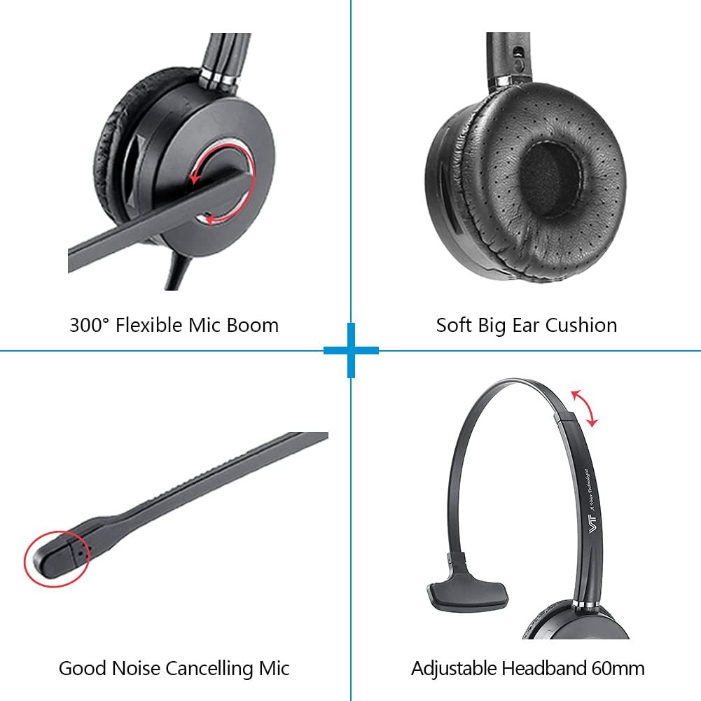 Noise-Cancelling Call Center Headset with QD, Pack of 2 T38846