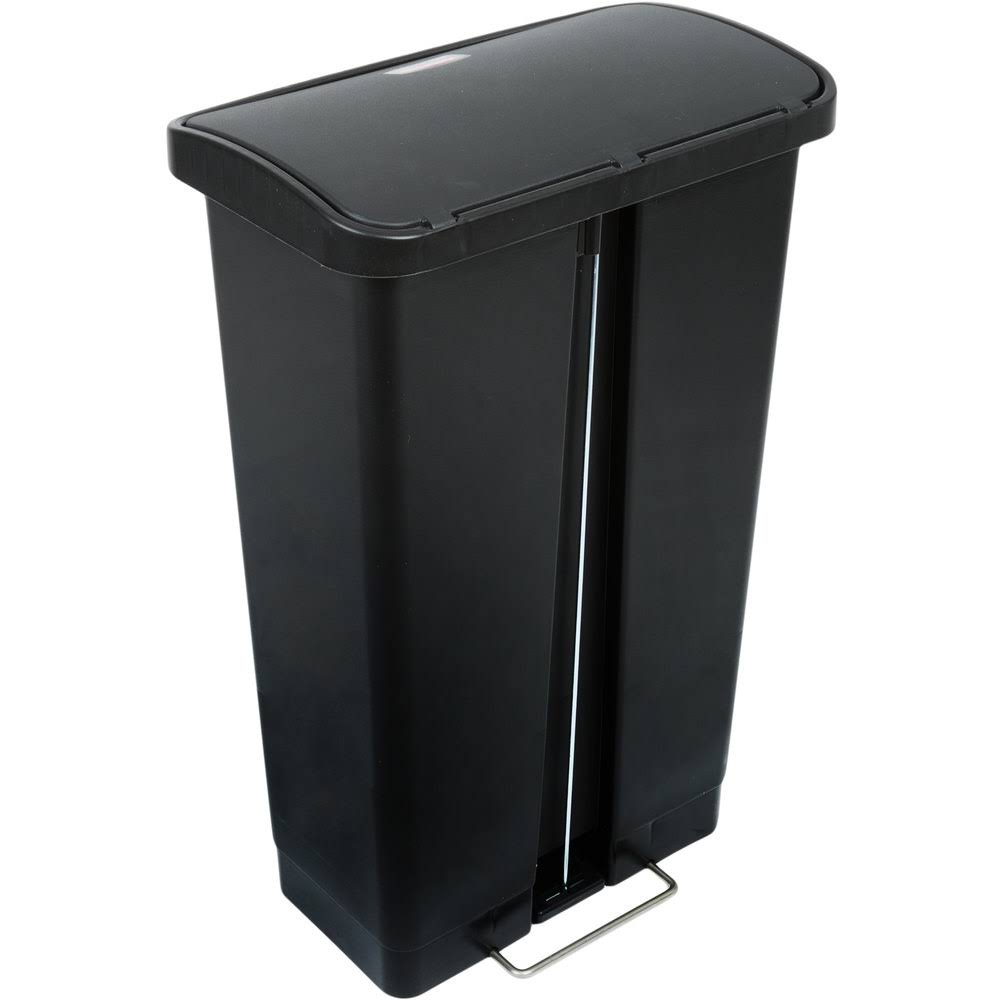 Black 13.2 gal Plastic Step-On Trash Can F45048