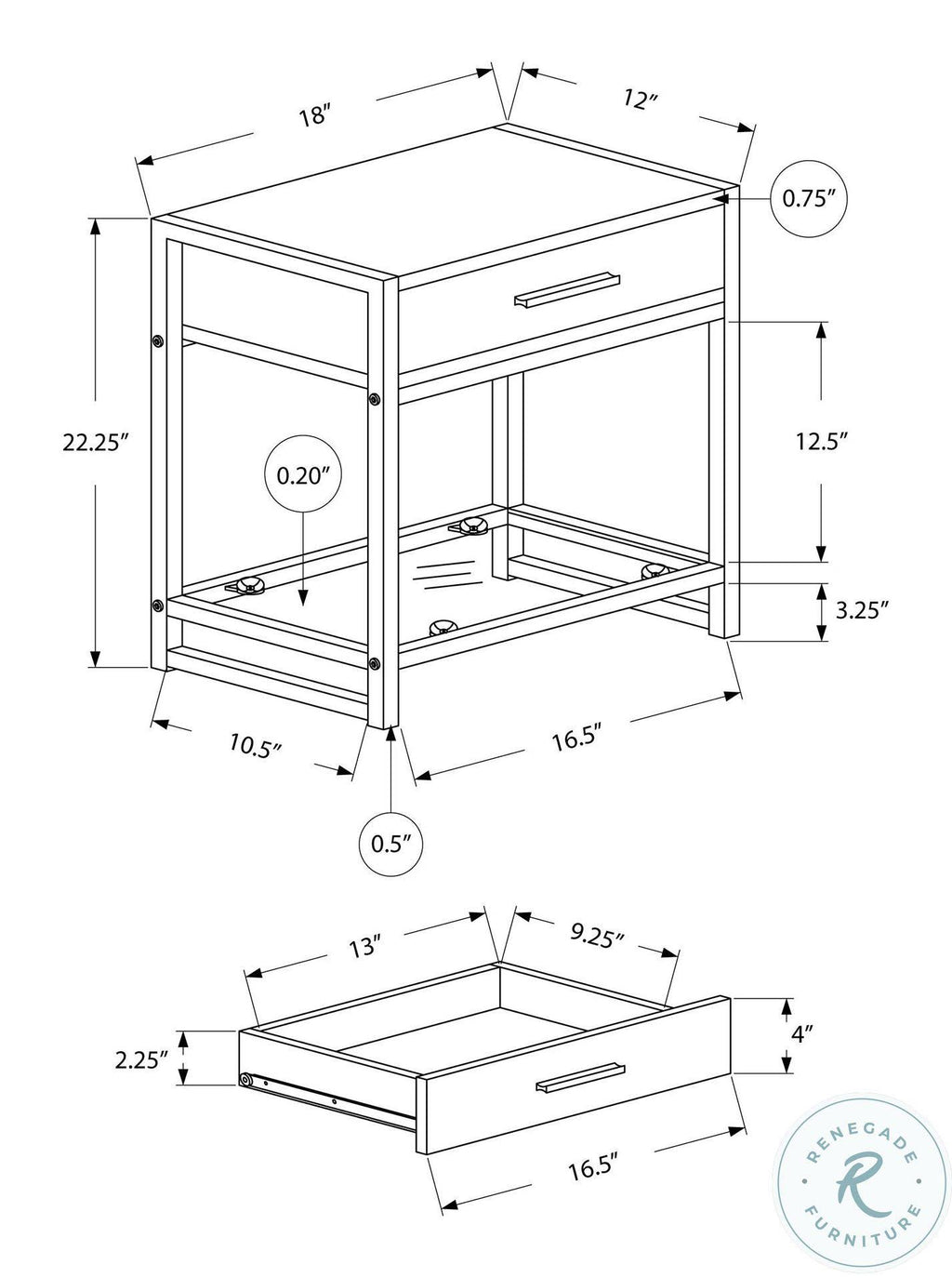 Dark Taupe Black Tempered Glass Accent Table O28191