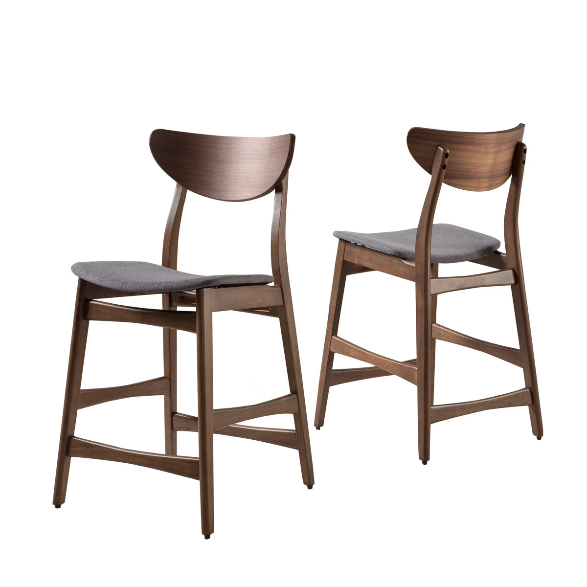 Dark Grey Fabric Counter Chair, Set of 2 W890