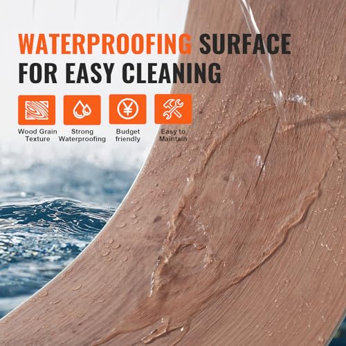 Interlocking Vinyl Floor Tiles 48 x 7.3 inch 10 Tiles 5.5mm Thick Natural Wood Grain H28861