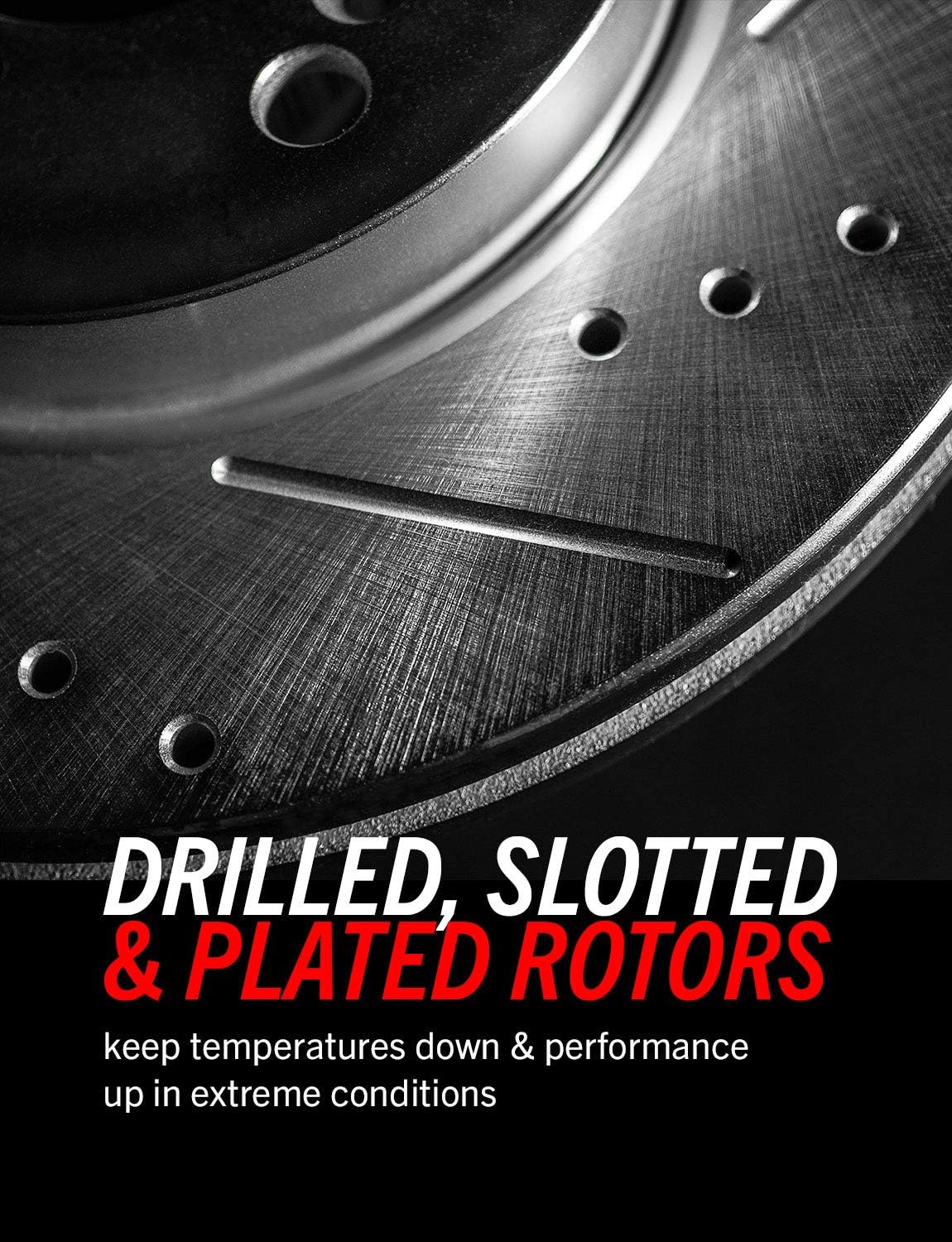 Carbon Fiber Brake Pads with Drilled & Slotted Brake Rotors Kit G3536