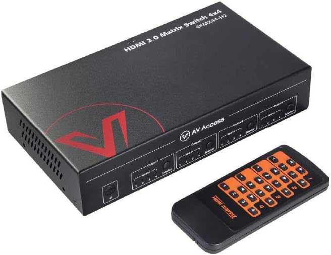 HDMI Matrix 4x4 4K@60Hz 4:4:4 HDR Dolby Vision CEC Audio Extraction SPDIF 5.1CH Downscaler HDCP2.2 IR Remote RS232 C2552