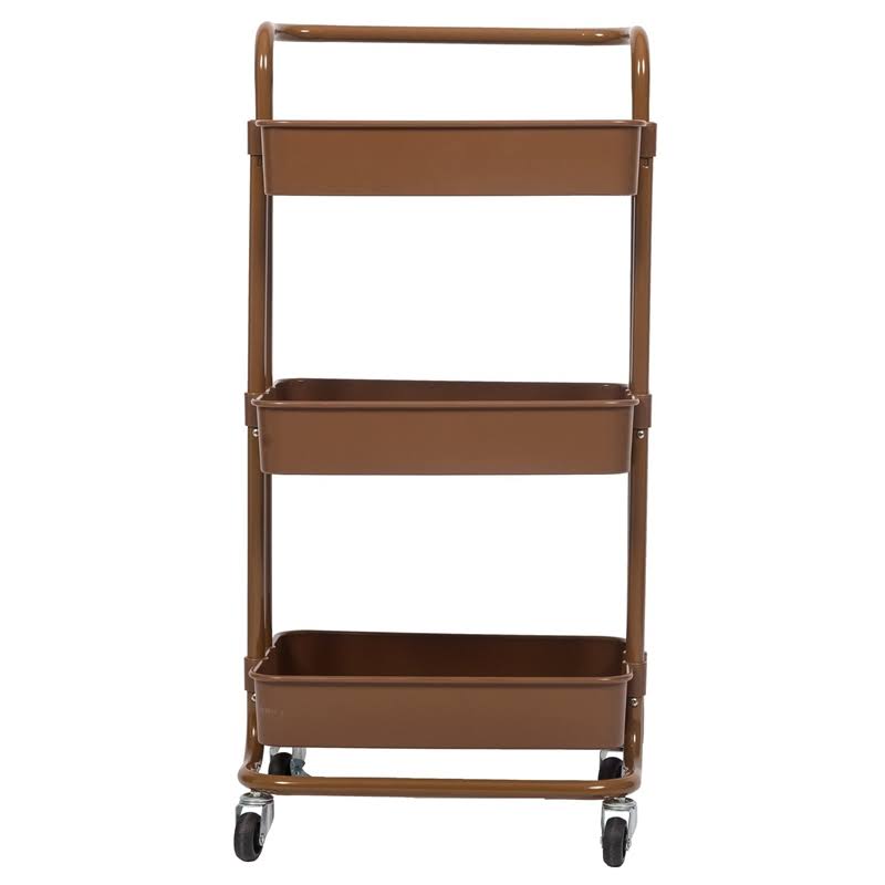 3 Tier Mobile Storage Caddy in Caramel P863