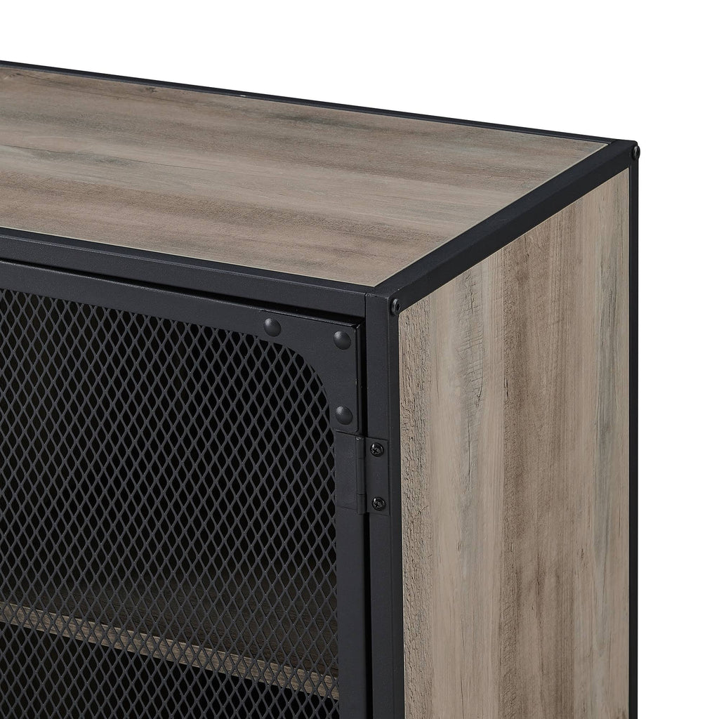 Grey Wash Industrial TV Stand Console B88936