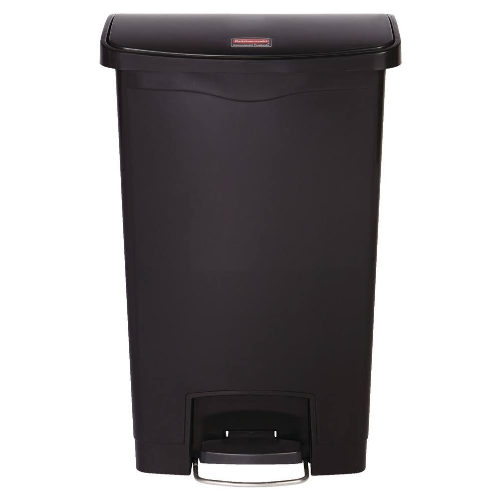 Black 13.2 gal Plastic Step-On Trash Can F45048