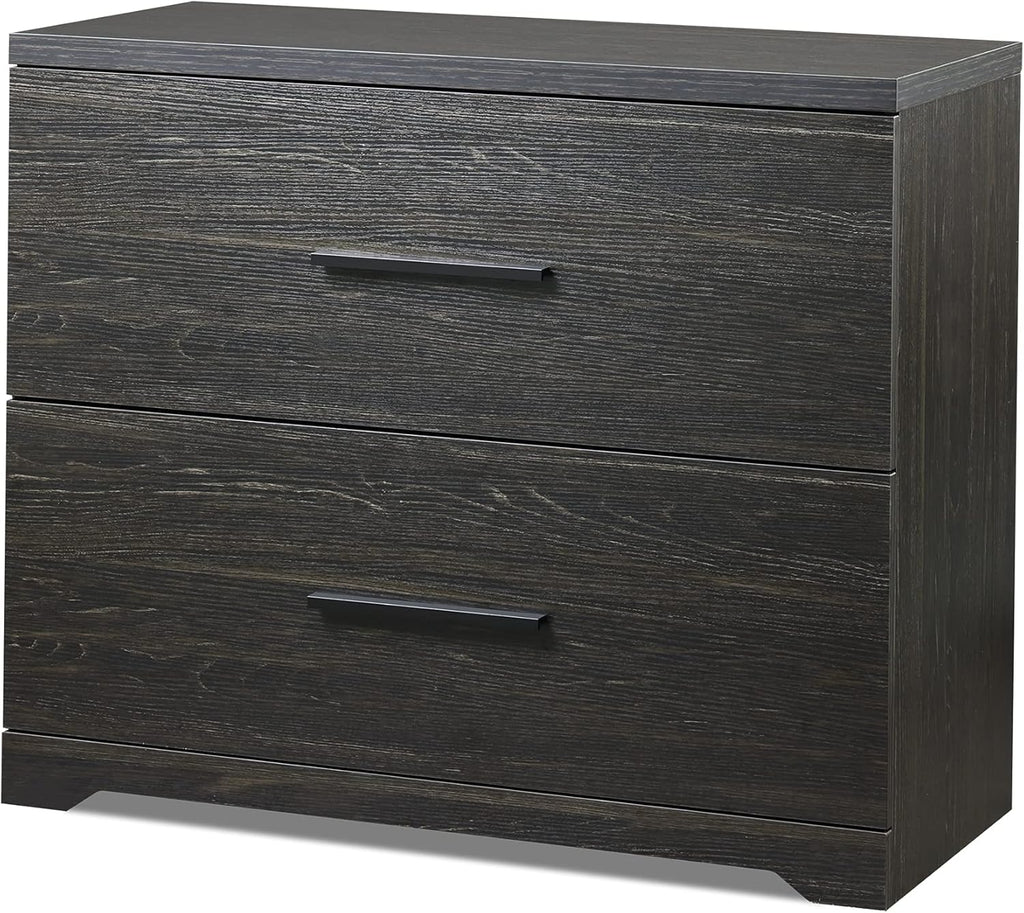 Walnut 2 Drawer Wood Lateral File Cabinet U4780