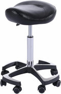 Hydraulic Saddle Stool with Wheels Height Adjustable Ergonomic Rolling Swivel Chair N160815
