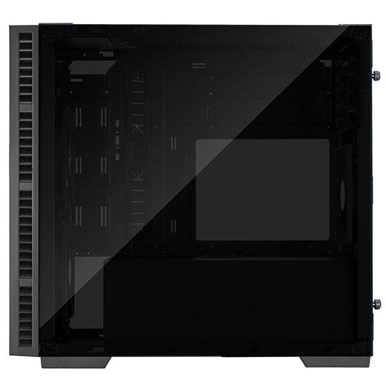 Micro-ATX Case with Tempered Glass Side Panel RGB Fans Black & Red Z58723