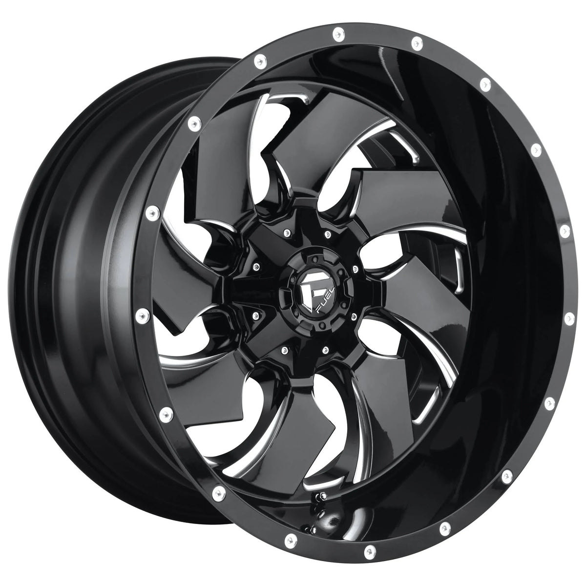 Gloss Black Milled 22x12 Fuel D574 Cleaver H5679