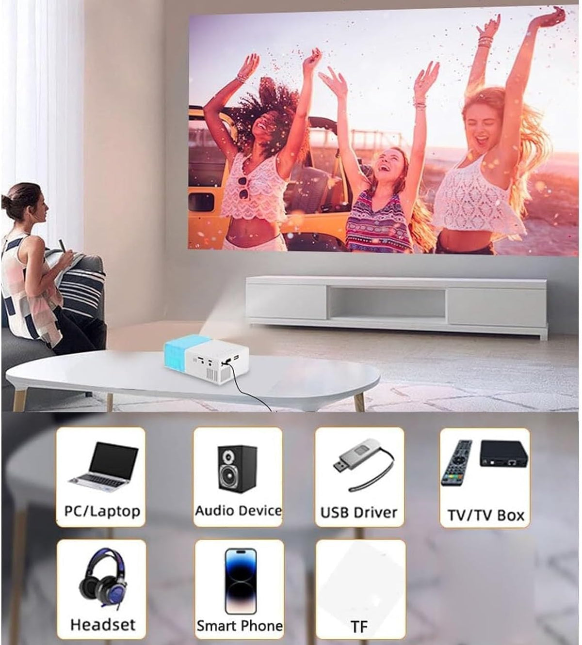 1080P HD Portable LED Mini Projector A1109