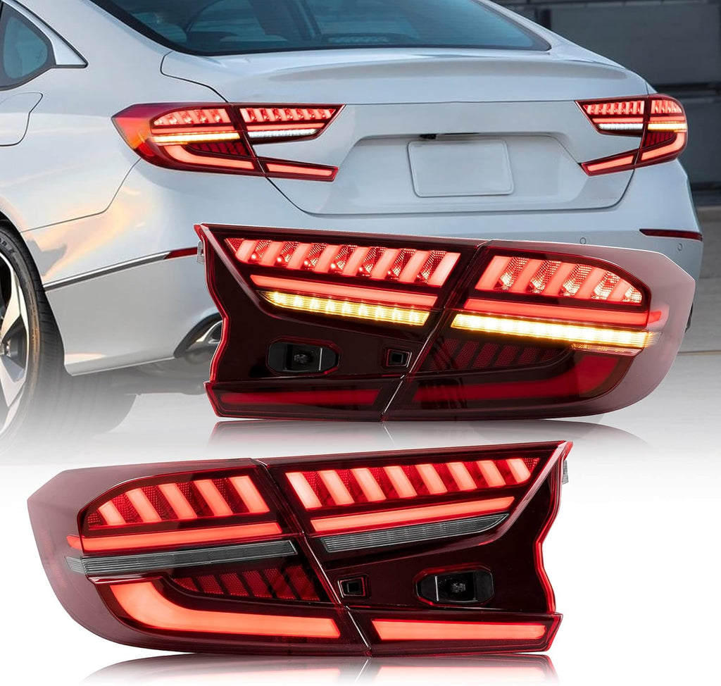 Led Tail Lights Compatible with Honda Accord 2018-2020 Smoked Pair W882499