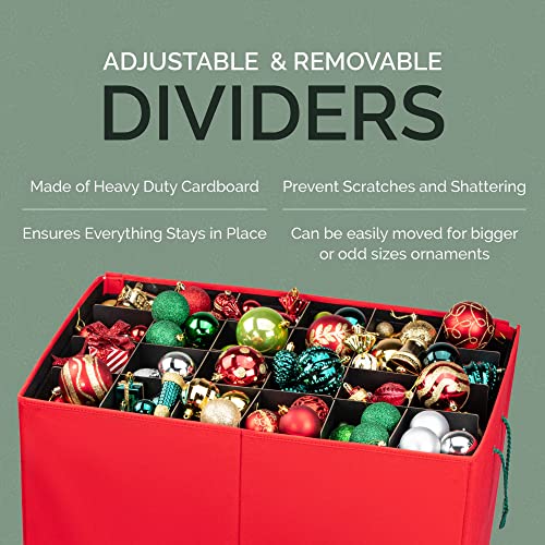 Christmas Ornament Storage Container Box with Dividers N446