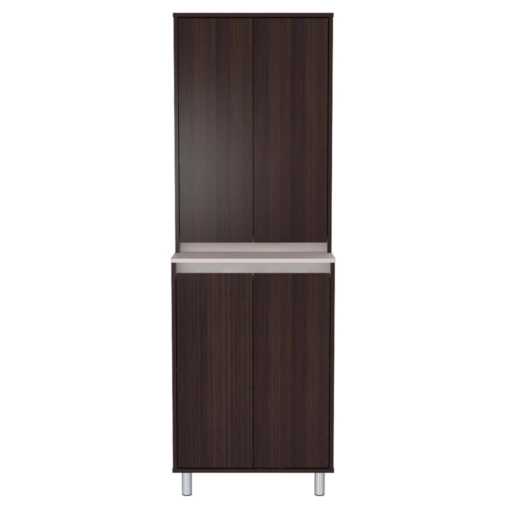 Espresso and Amber Grey 4-Door Cabinet Z141