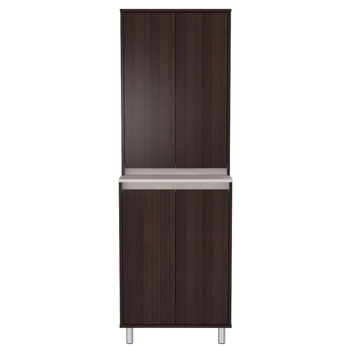 Espresso and Amber Grey 4-Door Cabinet Z141