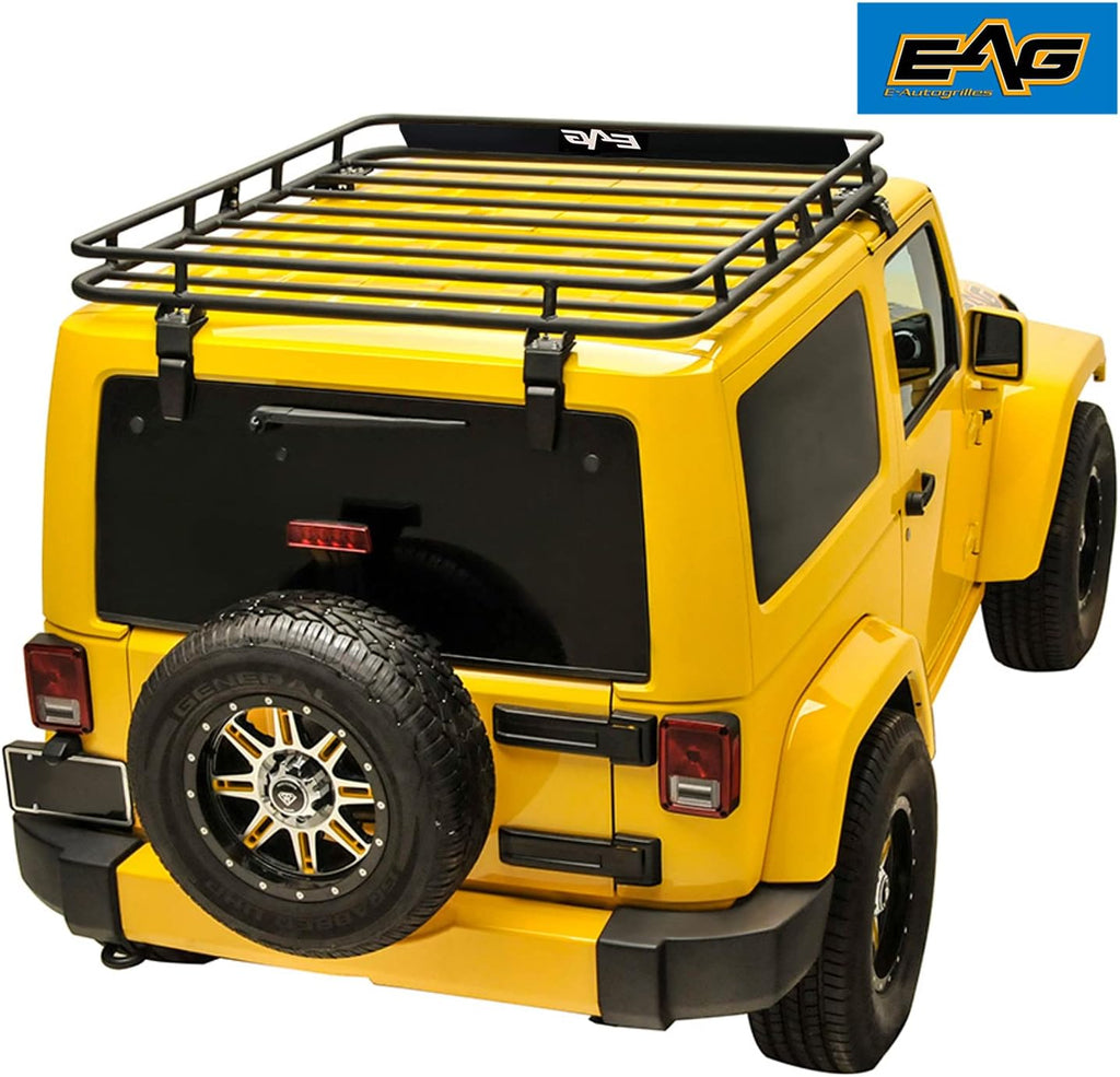 2/4 Door Roof Rack Cargo Basket with Wind Deflector 2 PCS I94833