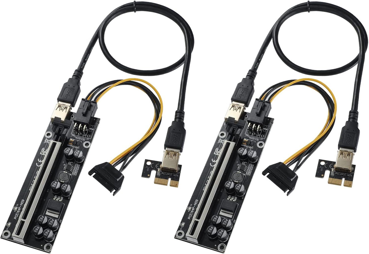PCIE Riser 10 Solid Capacitors, 60cm USB 3.0 Extension Cable, 6 Pack G901040