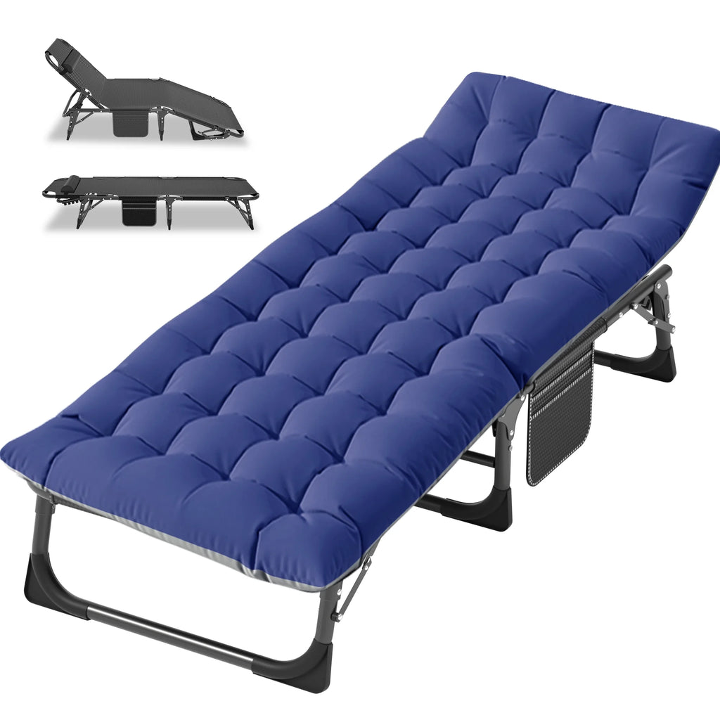 Folding Camping Cot with Cushion and Headrest D115