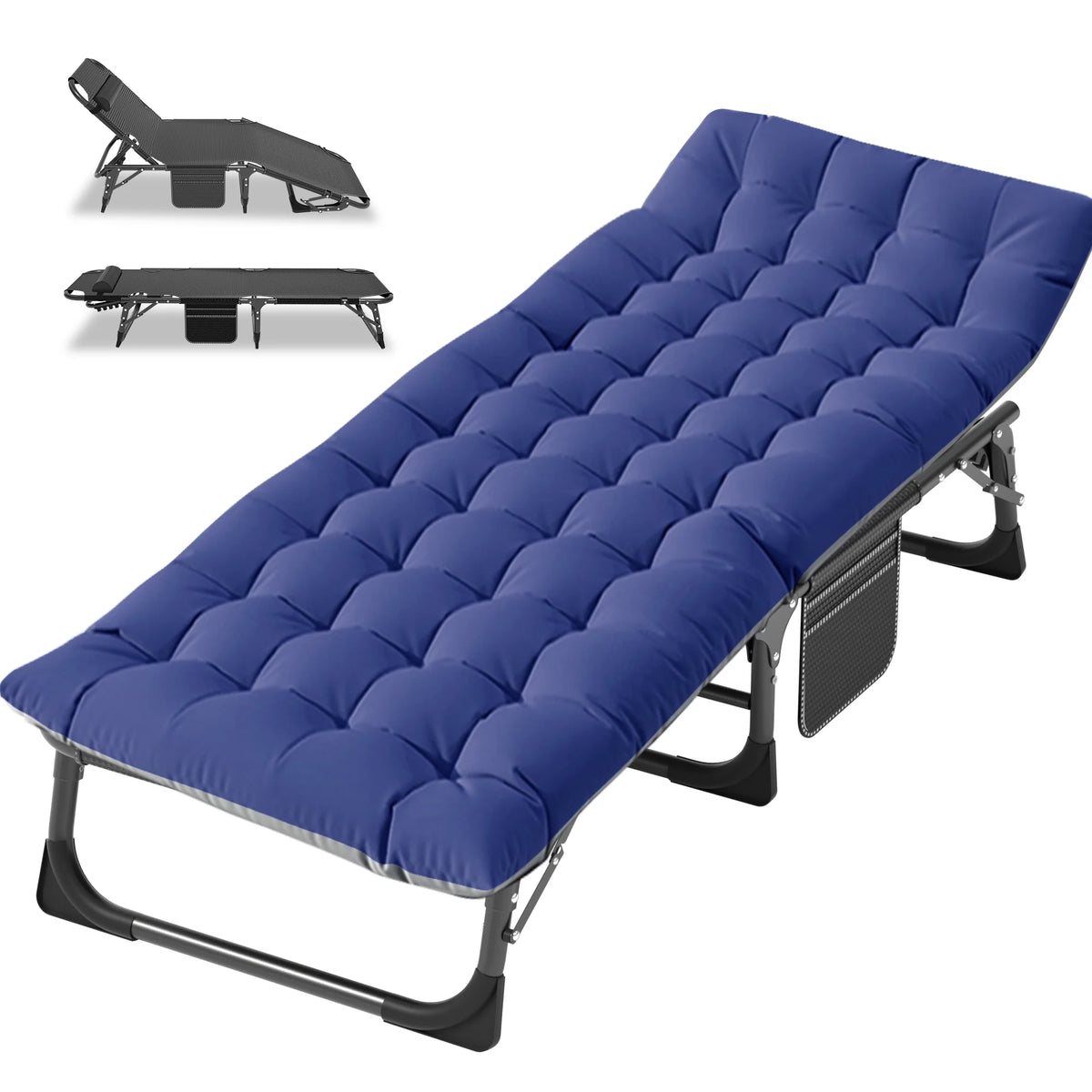 Folding Camping Cot with Cushion and Headrest D115