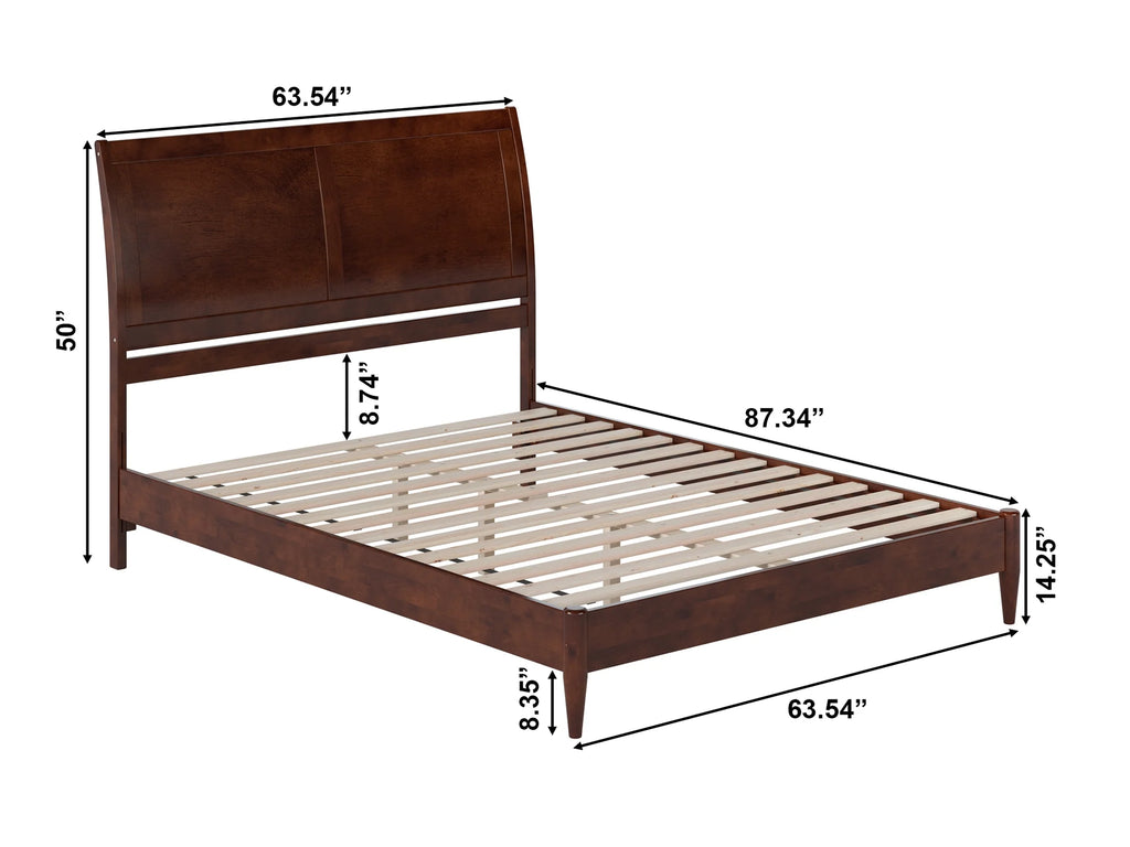 Queen Solid Wood Sleigh Platform Bed L9944