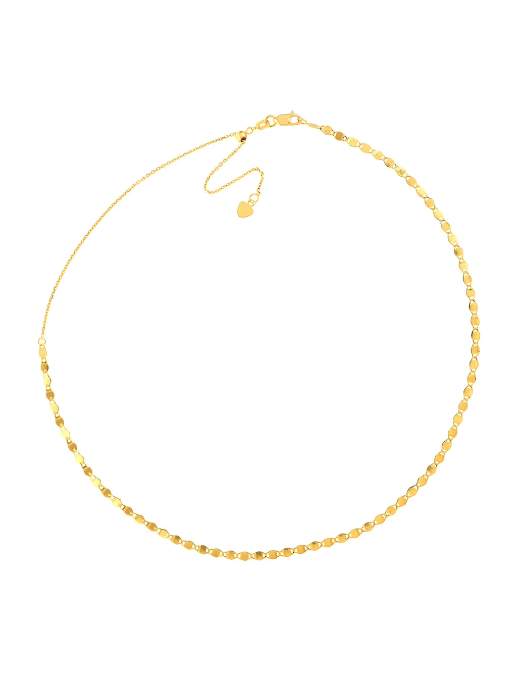 14K Yellow Gold Choker Necklace with Bead Slider J603