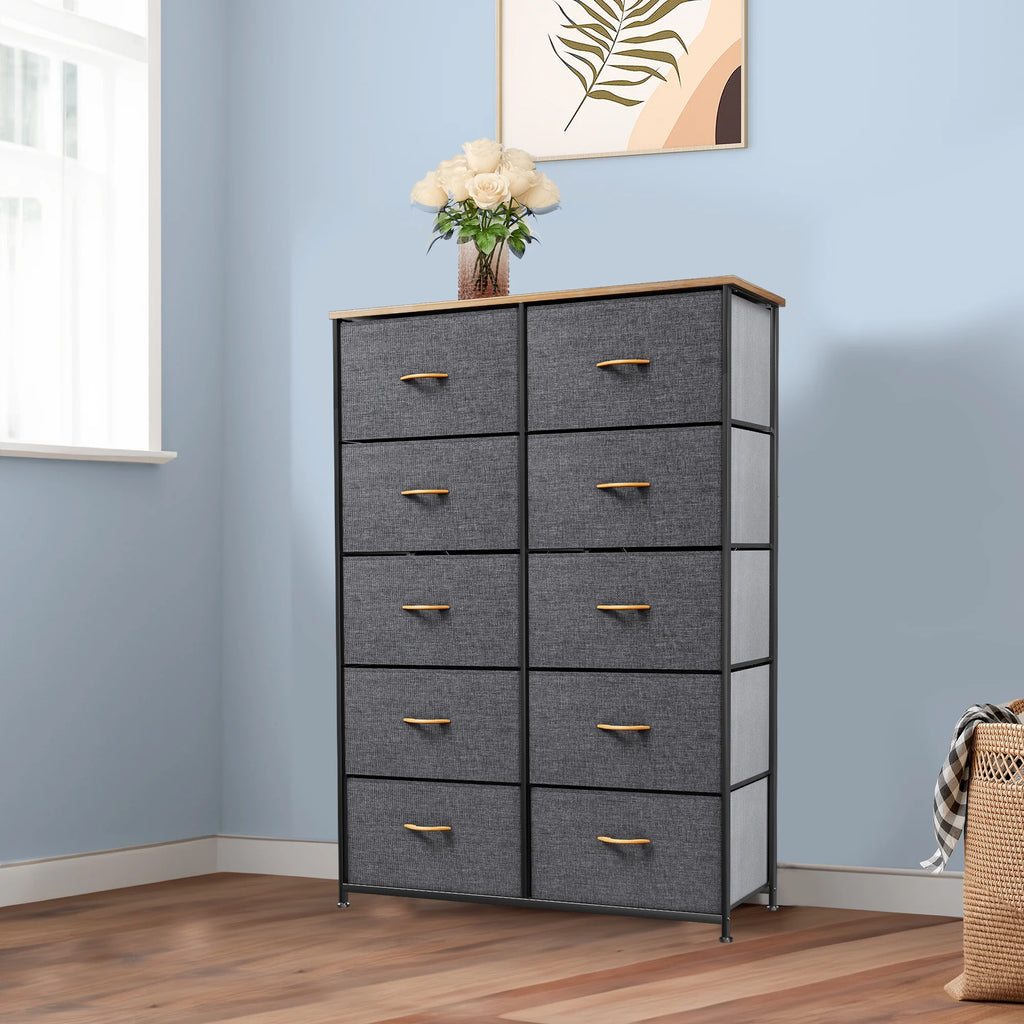 10 Drawer Fabric Storage Dresser U918328