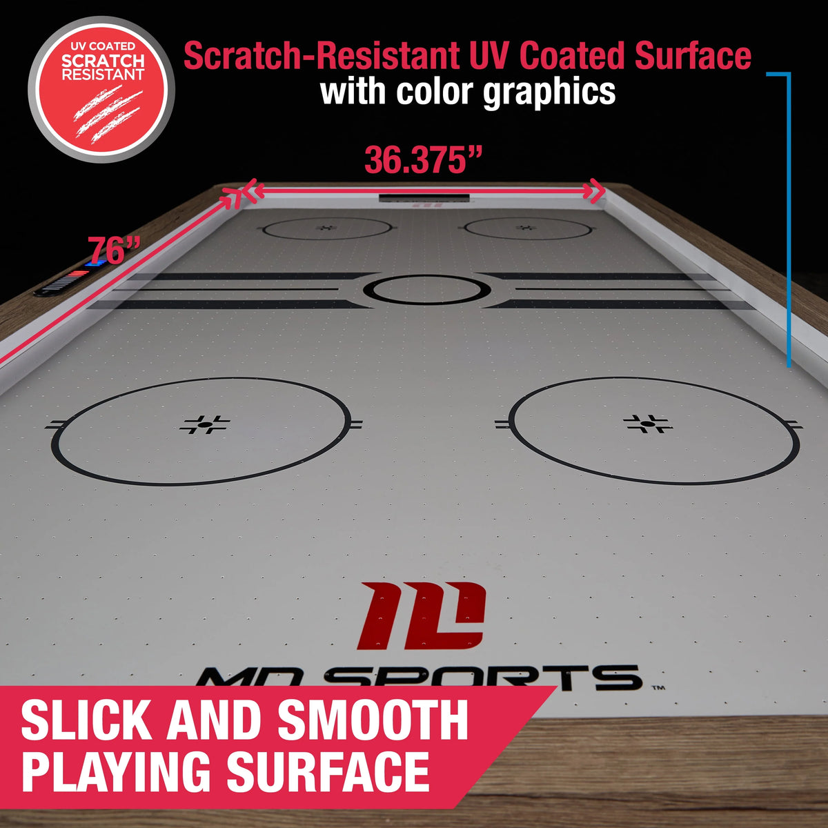 7' Air Powered Hockey Table with Pusher and Puck Set T980