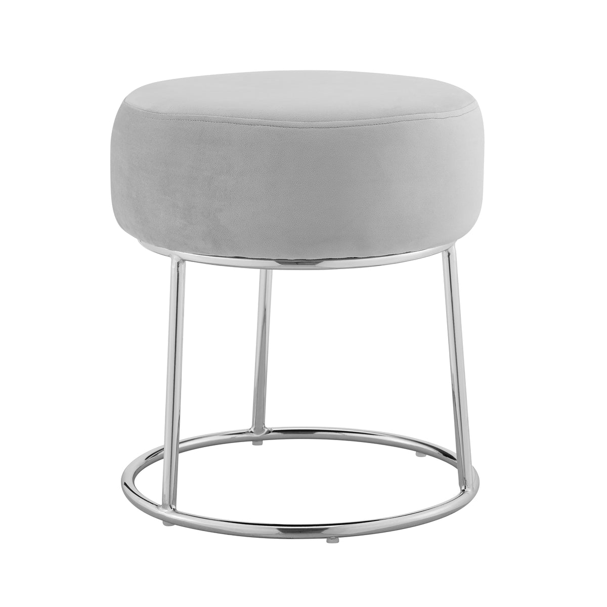 Gray Velvet Vanity Stool K7113