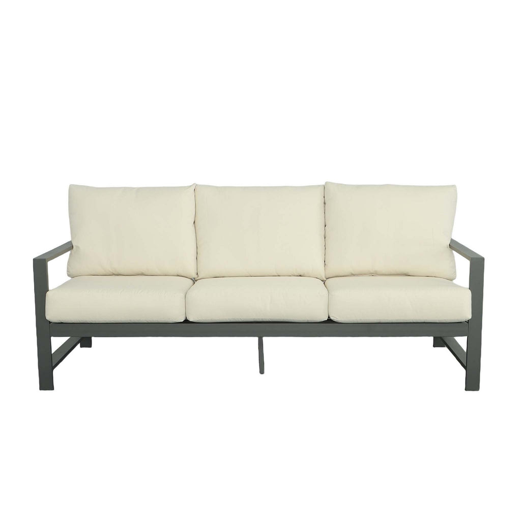 Aluminum Gray/Oyster Fabric Outdoor Sofa J3817