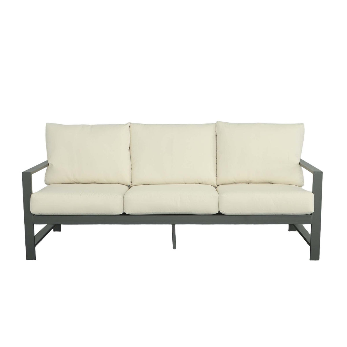 Aluminum Gray/Oyster Fabric Outdoor Sofa J3817