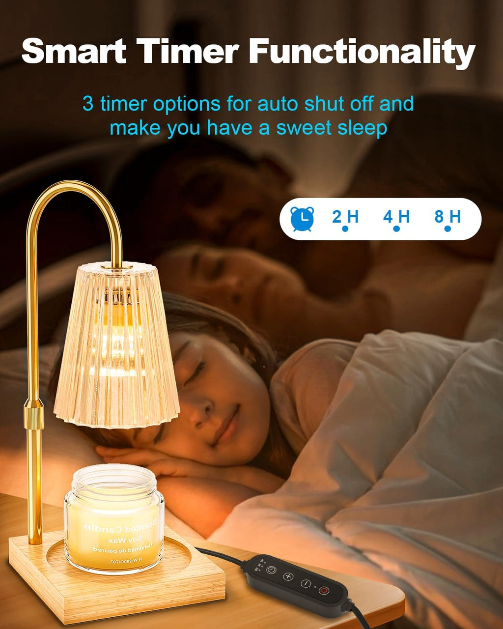 Candle Warmer Lamp with Timer, Dimmable, Adjustable Height M193