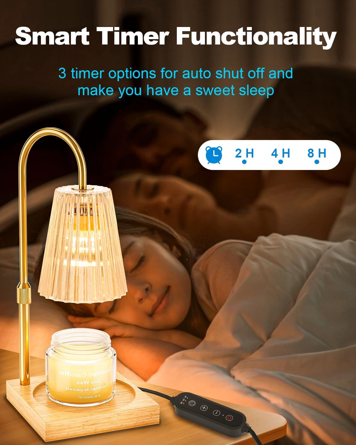 Candle Warmer Lamp with Timer, Dimmable, Adjustable Height M193