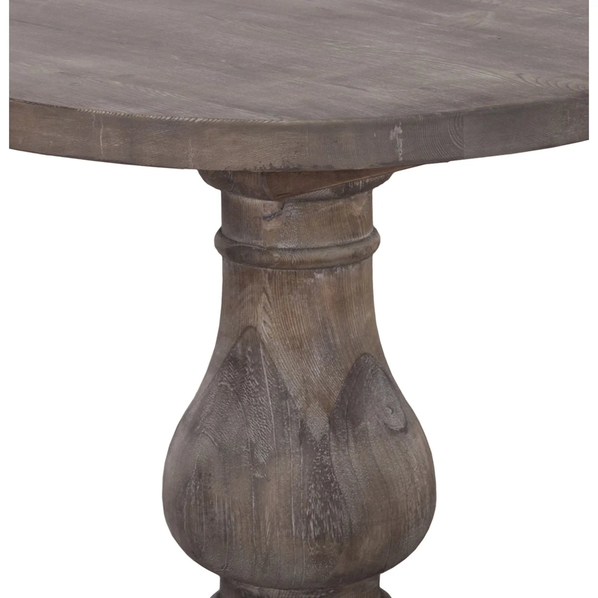Brown Round Wood End Table with Pedestal Base S9039