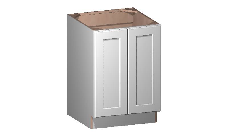 White 2 Door 1 Shelf Base Cabinet J67093