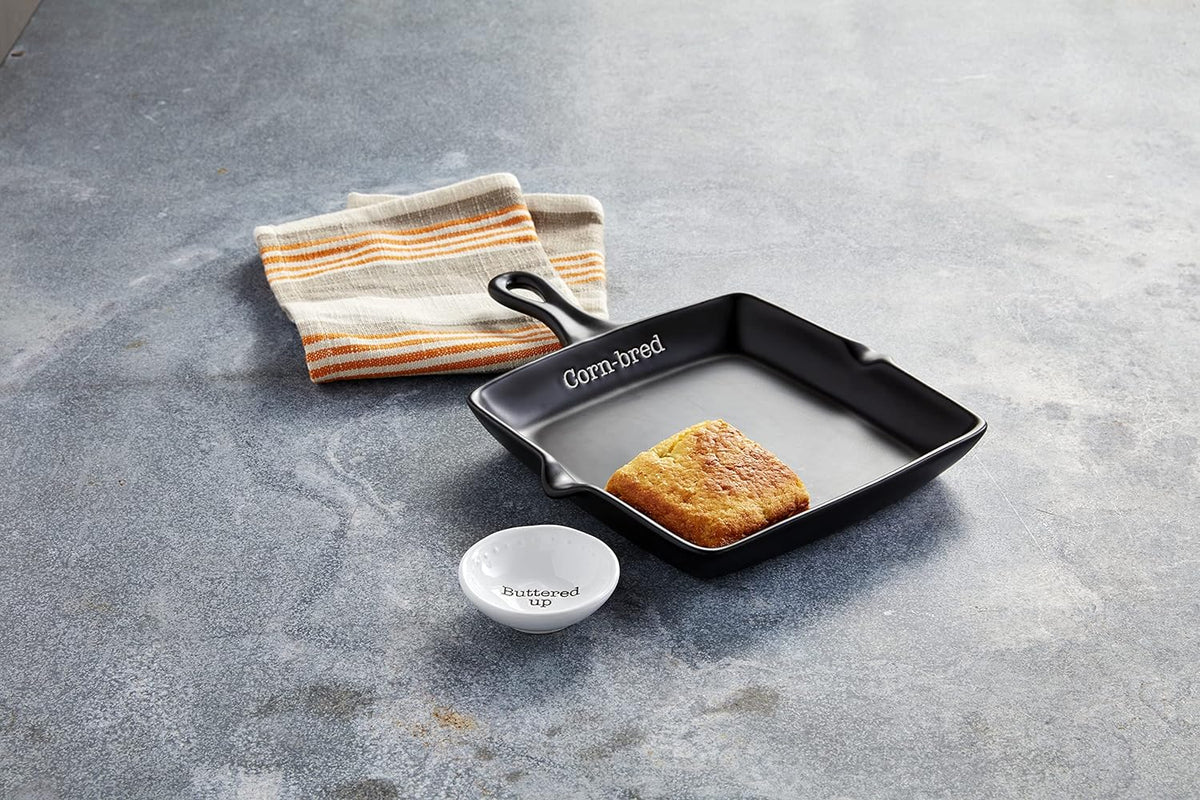Black 8" x 8" Cornbread Skillet and Serving Set J72893