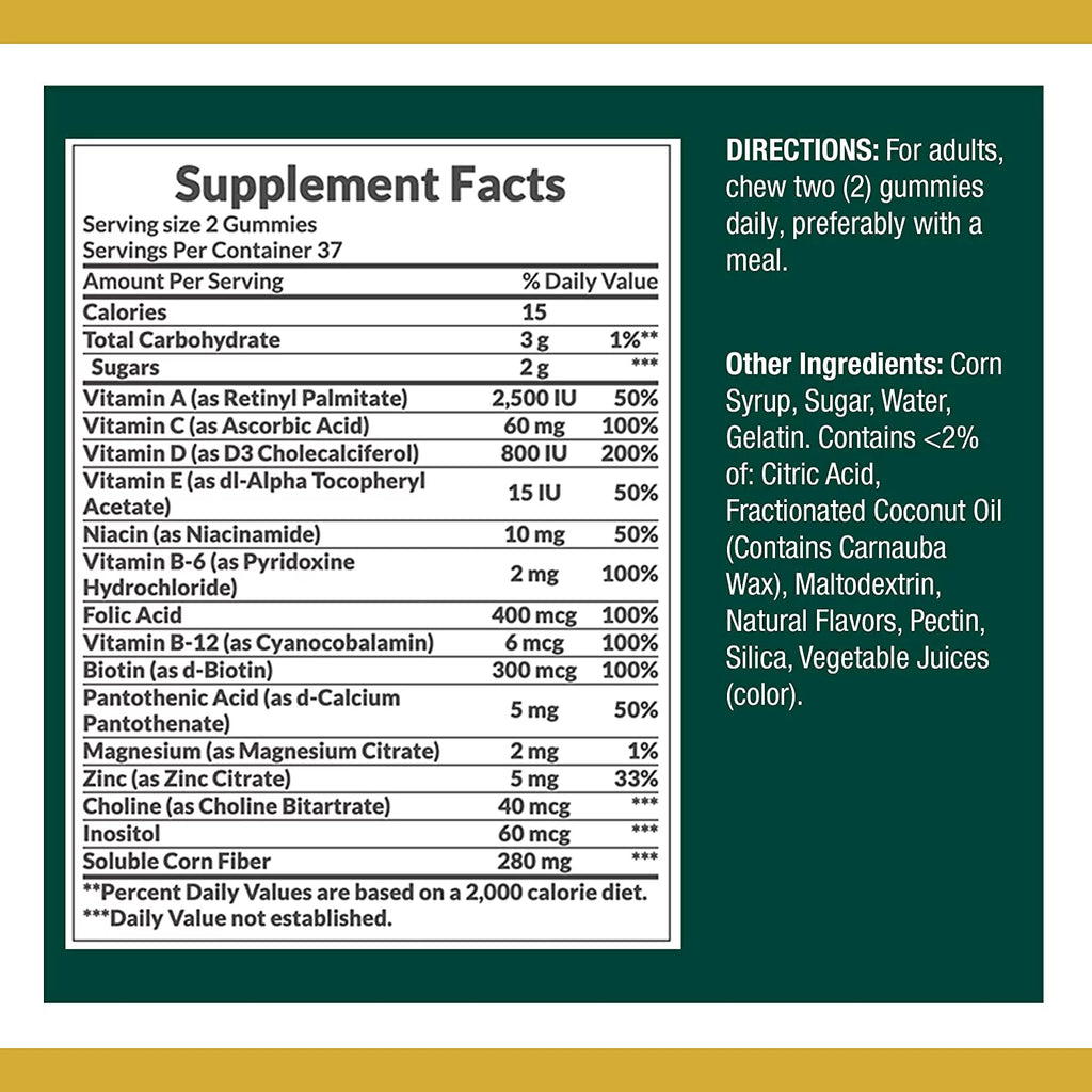 Adult Multivitamin Gummies 75 Each Pack of 2 X4341