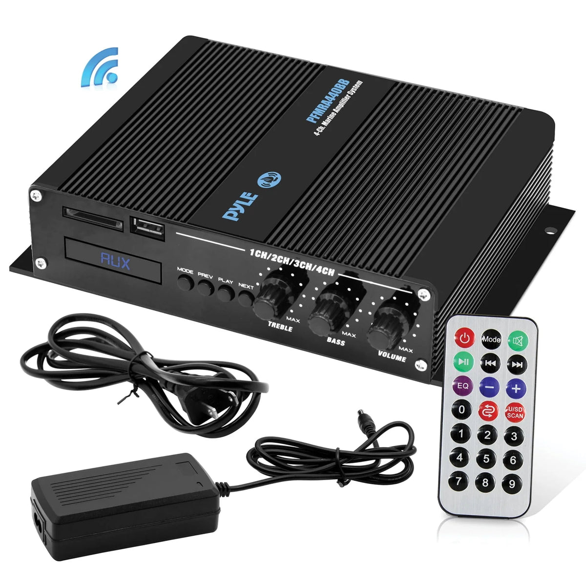 400 Watt 4-Channel Weather Resistant Marine Amplifier B973