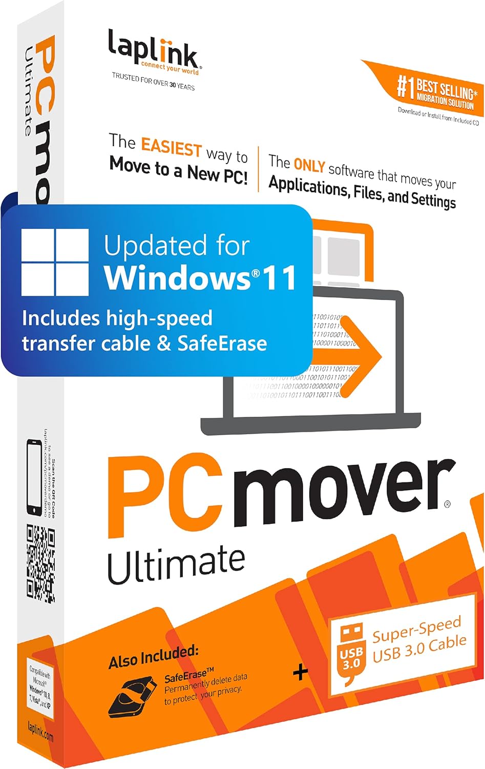 PCmover Ultimate 11 with SuperSpeed USB 3.0 Cable - 1 Use Pack of 2 Y394