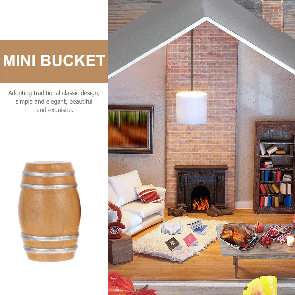 Wooden Barrel Beer Mini Dollhouse Drink Accessories N4110