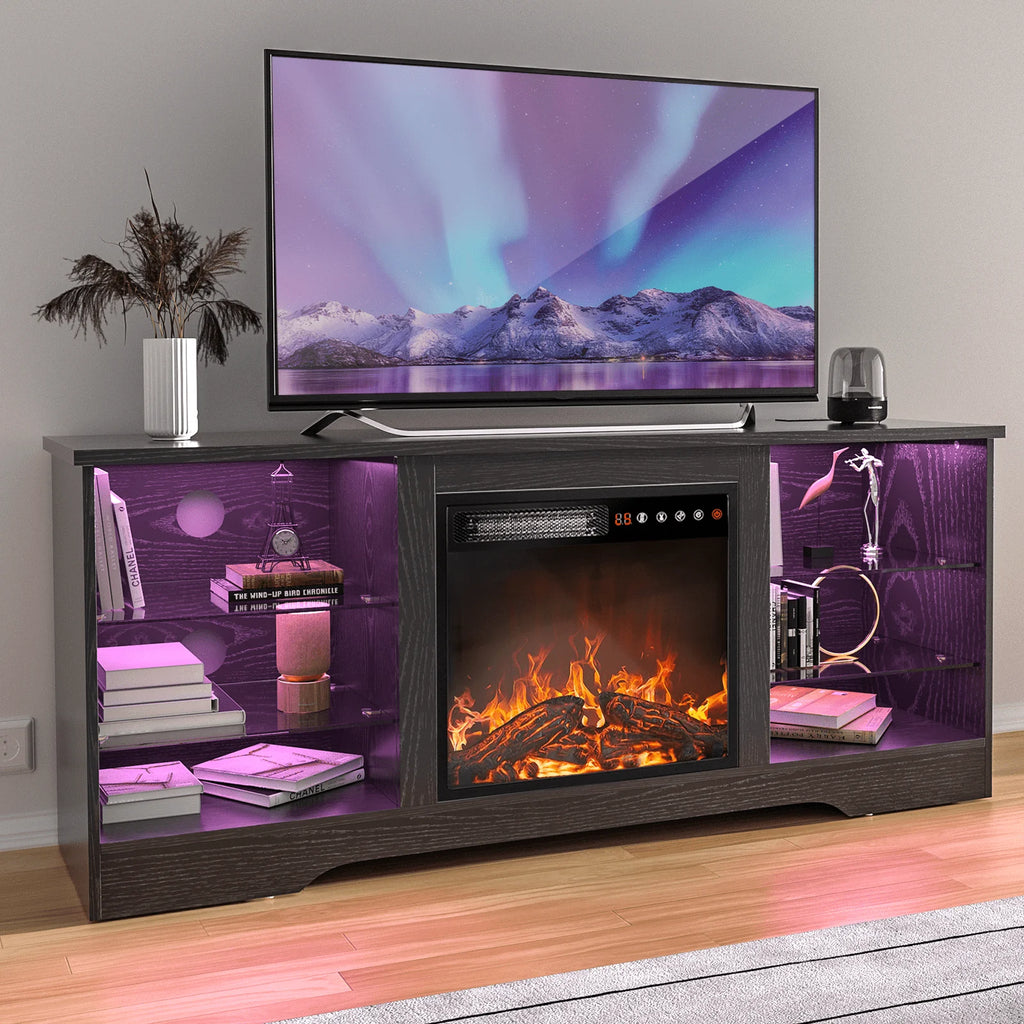 Fireplace TV Stand with 18'' Fireplace P5672