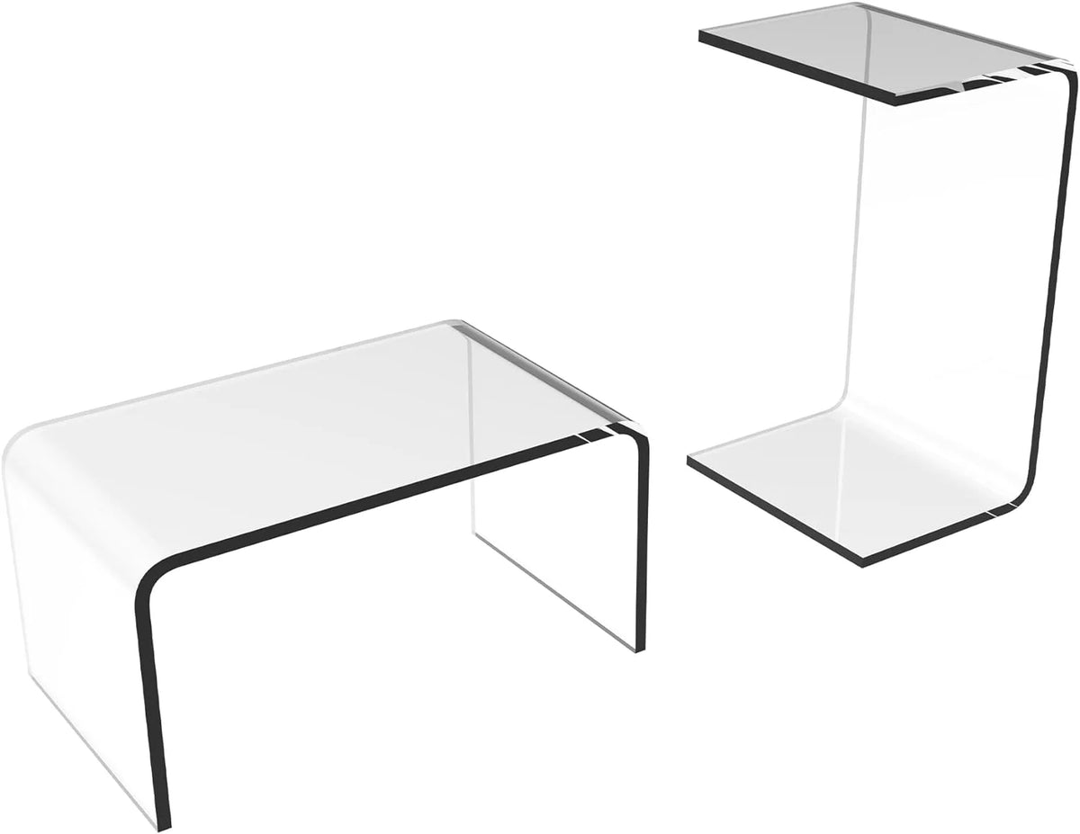 Acrylic Clear Rectangle C-Shape Side Table 24" L x 15" W x 12" H F66326