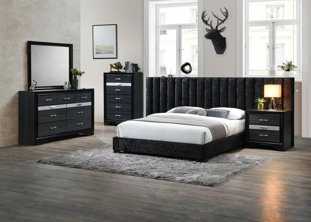 Black Queen 3pcs Bedroom Set Q13675