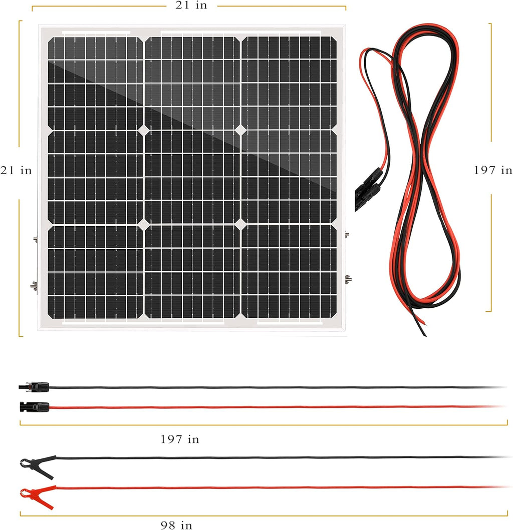 30 Watt 12V Solar Panel Kit with Adjustable Tilt Mount Brackets and 5A 12V/24V PWM Solar Charge Controller U249928