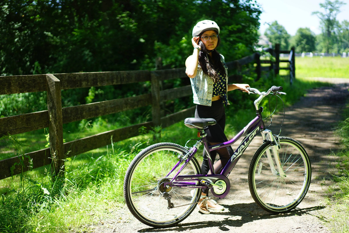 26 In. Purple Full Suspension Hybrid Bike H2100